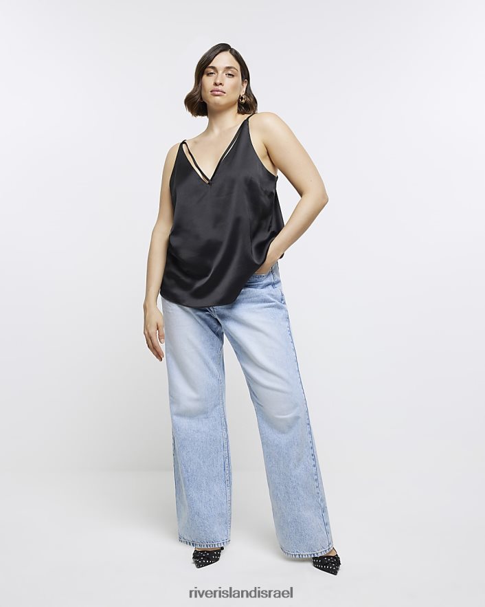 לבוש River Island פלוס טופ קאמי שָׁחוֹר נשים BDZ4082256