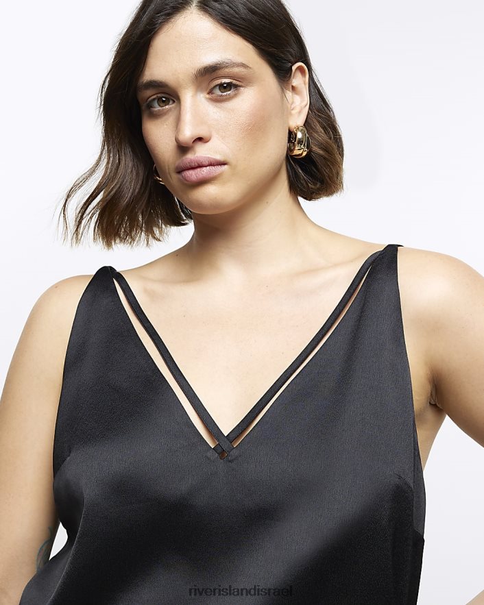 לבוש River Island פלוס טופ קאמי שָׁחוֹר נשים BDZ4082256