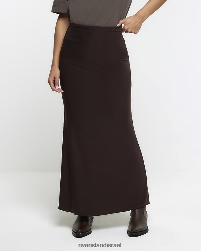 לבוש River Island חצאית מקסי בת ים קטנה חום נשים BDZ4082273
