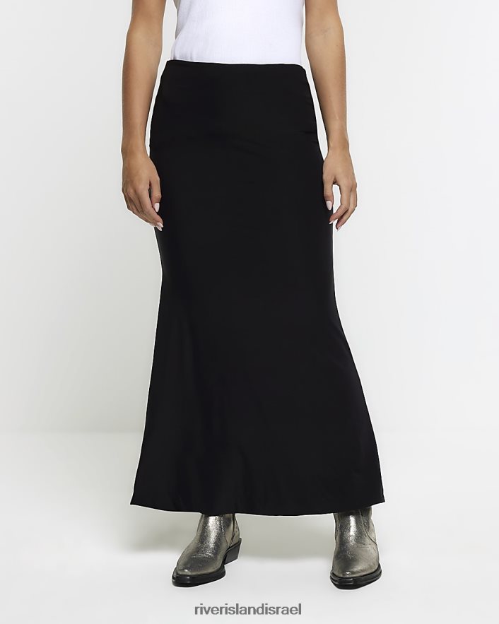 לבוש River Island חצאית מקסי בת ים קטנה שָׁחוֹר נשים BDZ4082274