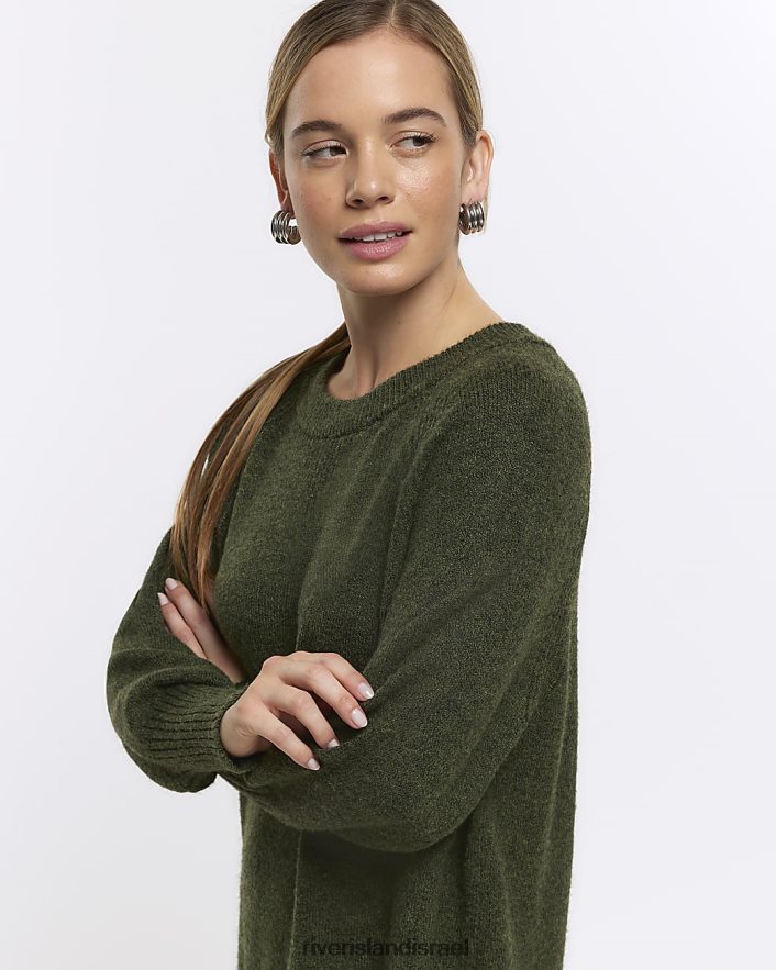 לבוש River Island שמלת מיני מגשר עם שרוול ארוך קטן חָקִי נשים BDZ4082279
