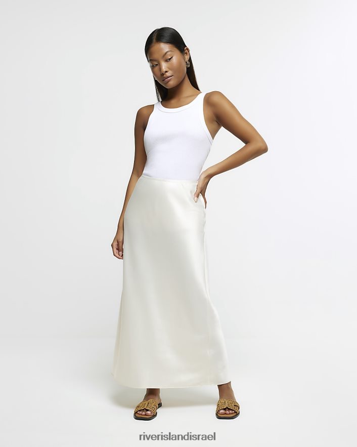 לבוש River Island חצאית מקסי קטנה מסאטן אֶבֶן נשים BDZ4082281