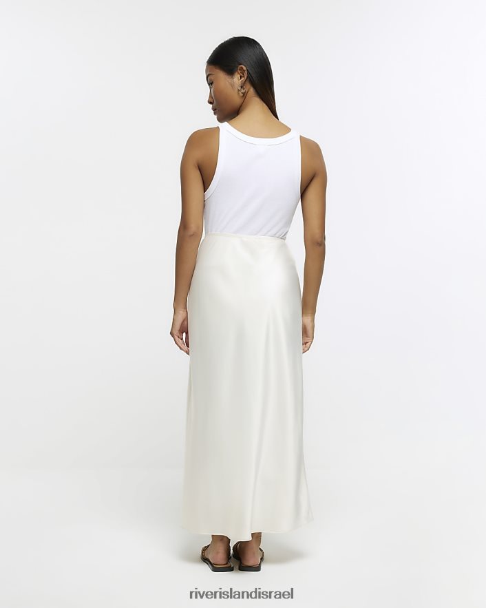 לבוש River Island חצאית מקסי קטנה מסאטן אֶבֶן נשים BDZ4082281