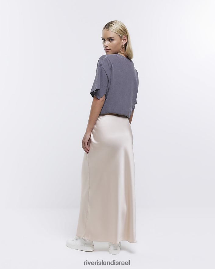 לבוש River Island חצאית מקסי קטנה מסאטן אֶבֶן נשים BDZ4082283