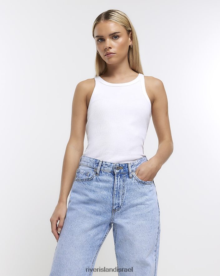 לבוש River Island ג'ינס קטנטן ישר בינוני כְּחוֹל נשים BDZ4082293