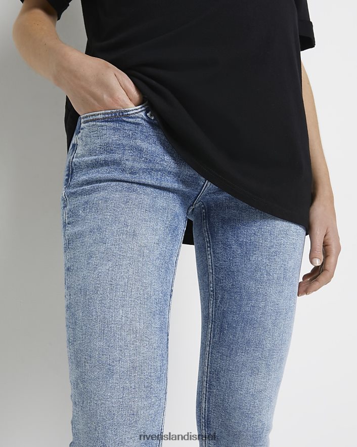לבוש River Island סקיני ג'ינס להריון באמצע עלייה כְּחוֹל נשים BDZ4082296