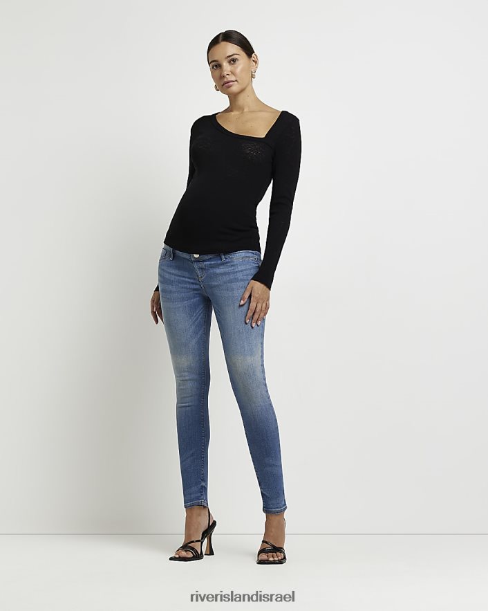לבוש River Island סקיני ג'ינס להריון באמצע עלייה כְּחוֹל נשים BDZ4082297
