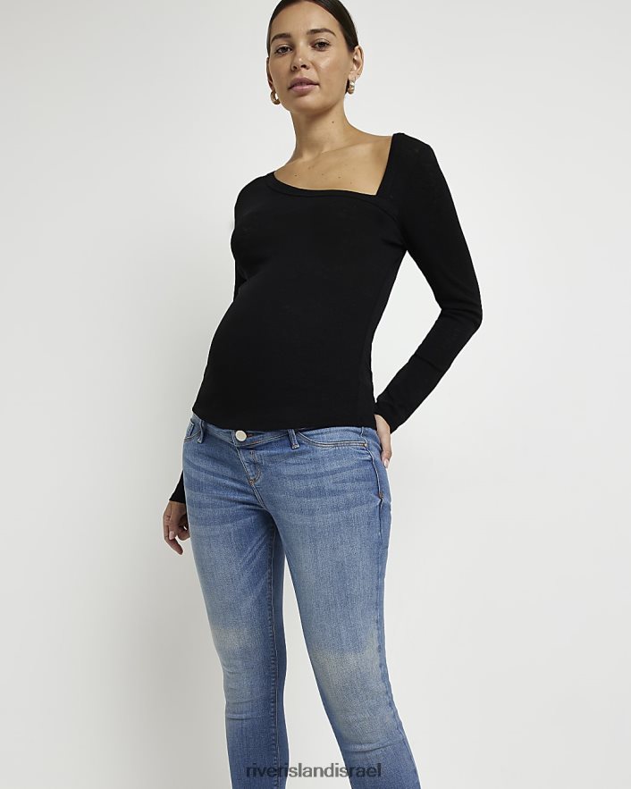 לבוש River Island סקיני ג'ינס להריון באמצע עלייה כְּחוֹל נשים BDZ4082297