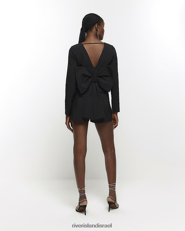 לבוש River Island חליפת משחק בלייזר עם קשת שָׁחוֹר נשים BDZ40822