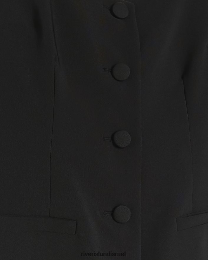 לבוש River Island חליפת משחק בלייזר עם קשת שָׁחוֹר נשים BDZ40822