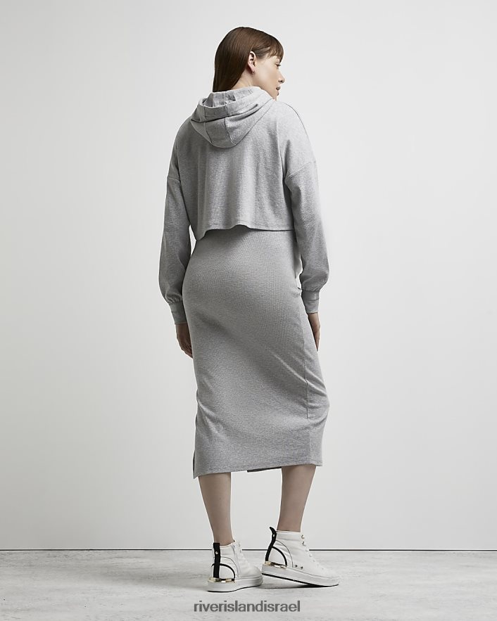 לבוש River Island סט שמלת הריון וסוודרים אפור נשים BDZ4082312