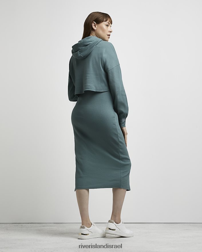 לבוש River Island סט שמלת הריון וסוודרים ירוק נשים BDZ4082313