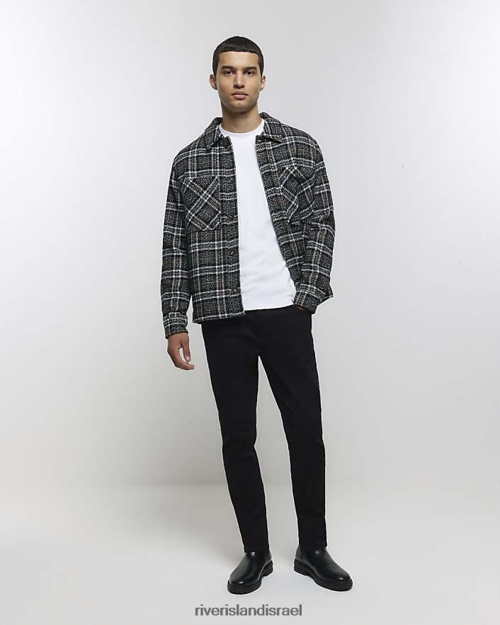 לבוש River Island ג'ינס בגזרה דקיקה שָׁחוֹר גברים BDZ4082321