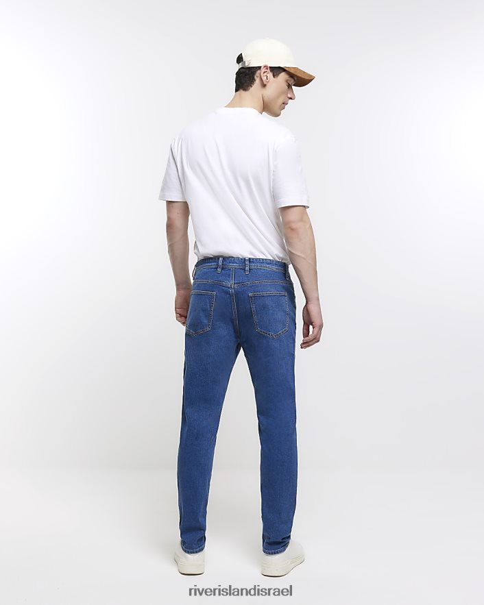 לבוש River Island ג'ינס בגזרה דקיקה כְּחוֹל גברים BDZ4082322