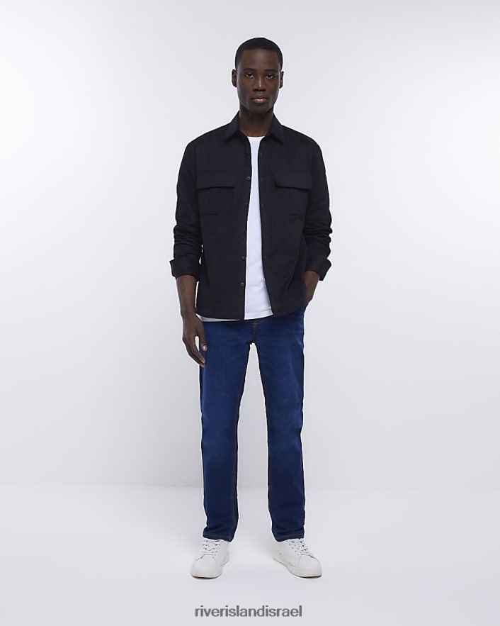 לבוש River Island ג'ינס בגזרה דקיקה כחול כהה גברים BDZ4082323