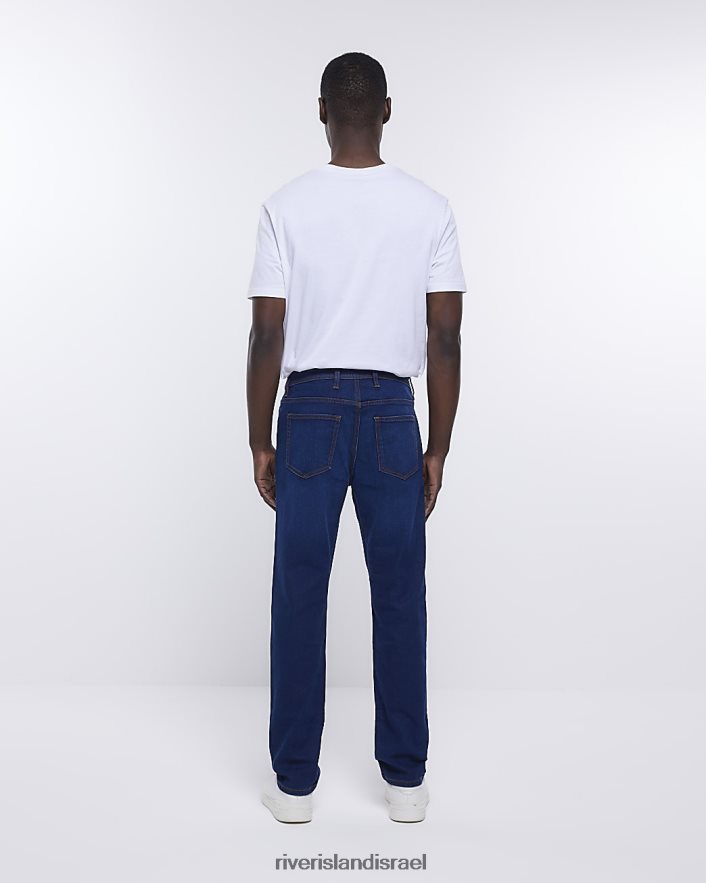 לבוש River Island ג'ינס בגזרה דקיקה כחול כהה גברים BDZ4082323