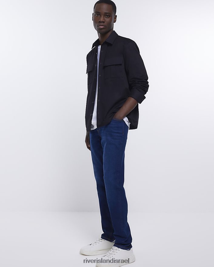 לבוש River Island ג'ינס בגזרה דקיקה כחול כהה גברים BDZ4082323