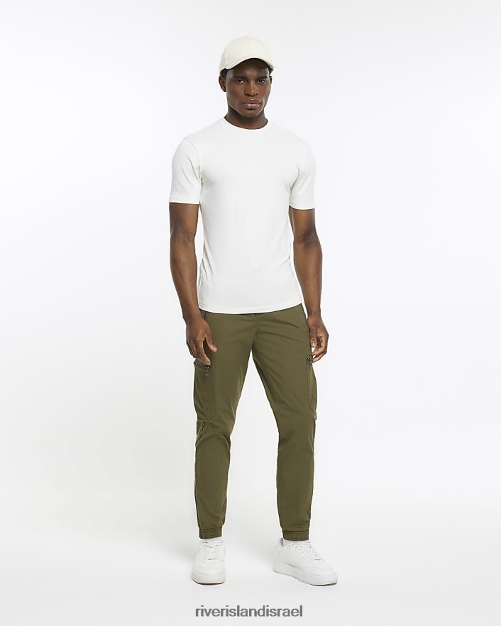 לבוש River Island חולצת טריקו בכושר שריר אקרו גברים BDZ4082330