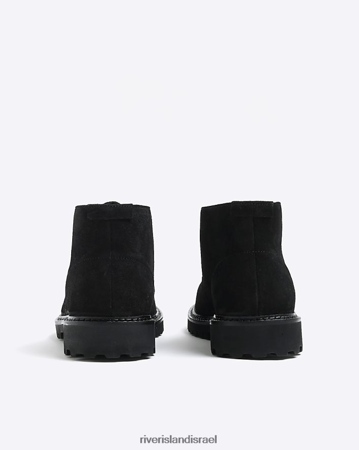 הַנעָלָה River Island מגפי זמש מדבר שָׁחוֹר גברים BDZ4082341
