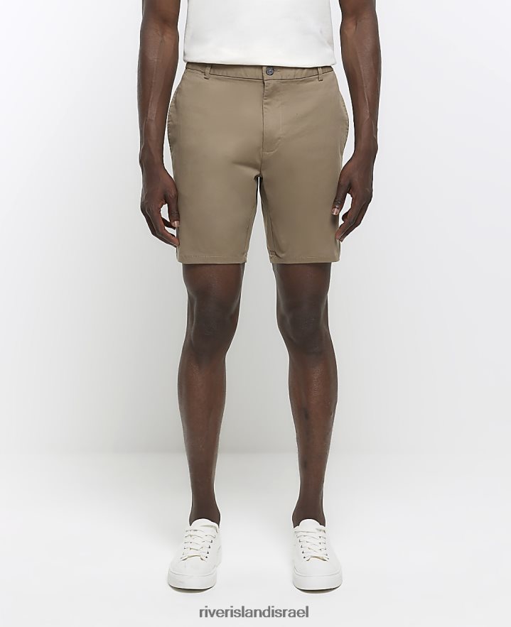 לבוש River Island מכנסי צ'ינו קצרים בגזרה רזה אֶבֶן גברים BDZ4082351