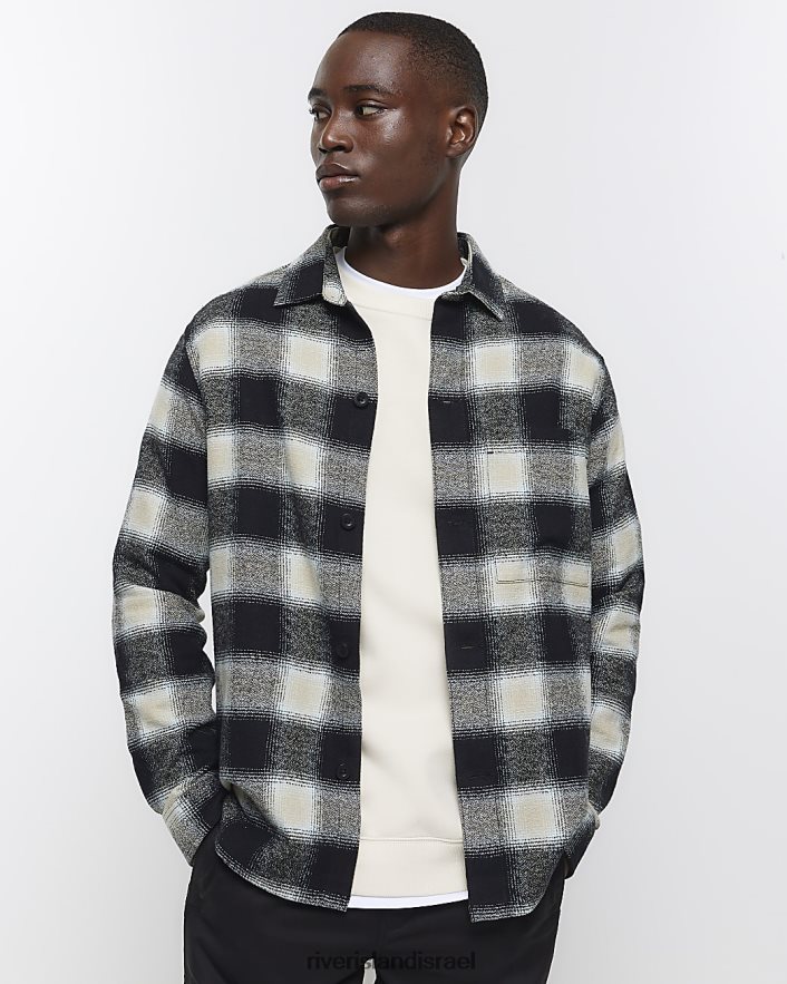 לבוש River Island חולצה בגזרה רגילה שָׁחוֹר גברים BDZ4082357