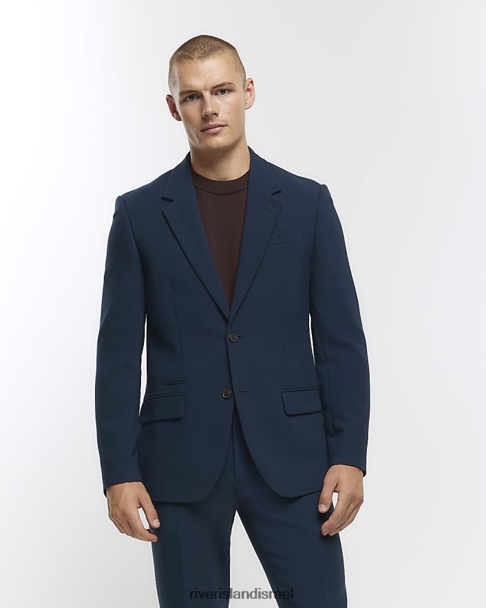 לבוש River Island ז'קט חליפה בגזרה דקיקה כְּחוֹל גברים BDZ4082360
