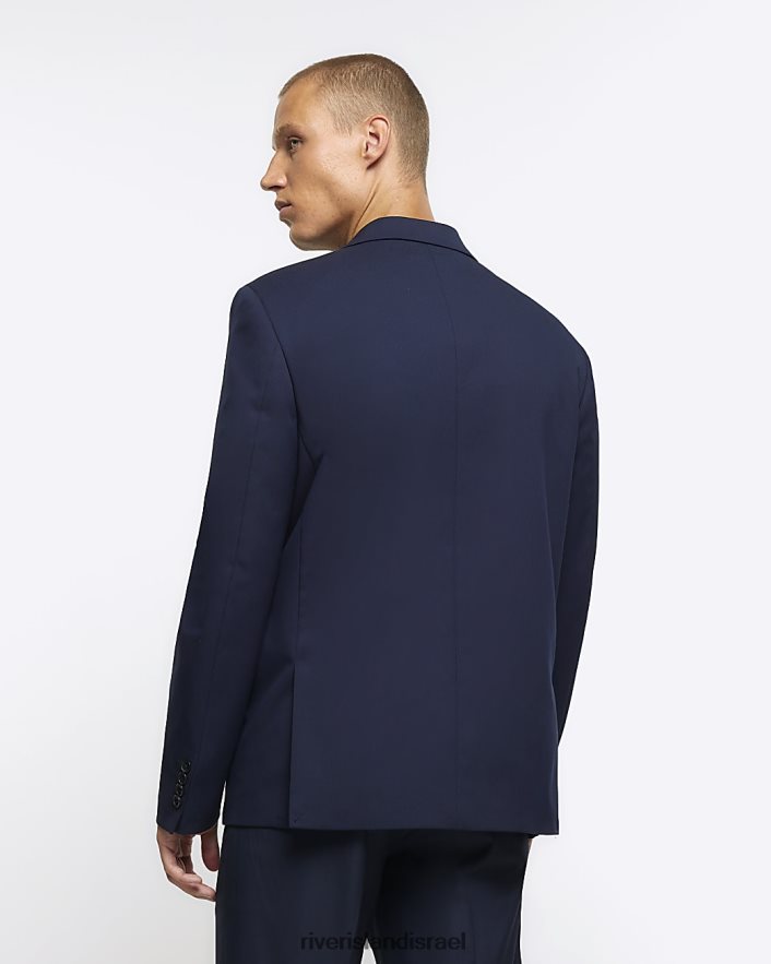 לבוש River Island ז'קט חליפה כפול חזה בגזרה דקיקה חיל הים גברים BDZ4082388