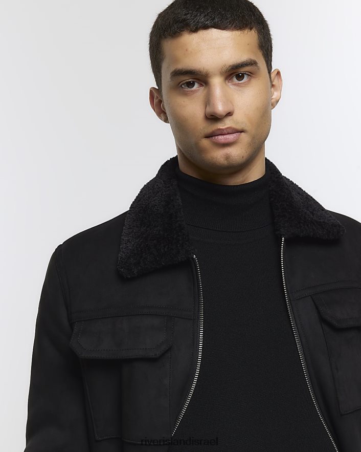 לבוש River Island ז'קט מערבי בגזרה רגילה שָׁחוֹר גברים BDZ4082394