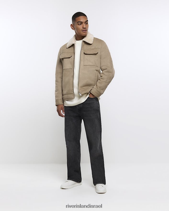 לבוש River Island ז'קט מערבי בגזרה רגילה אֶבֶן גברים BDZ4082397