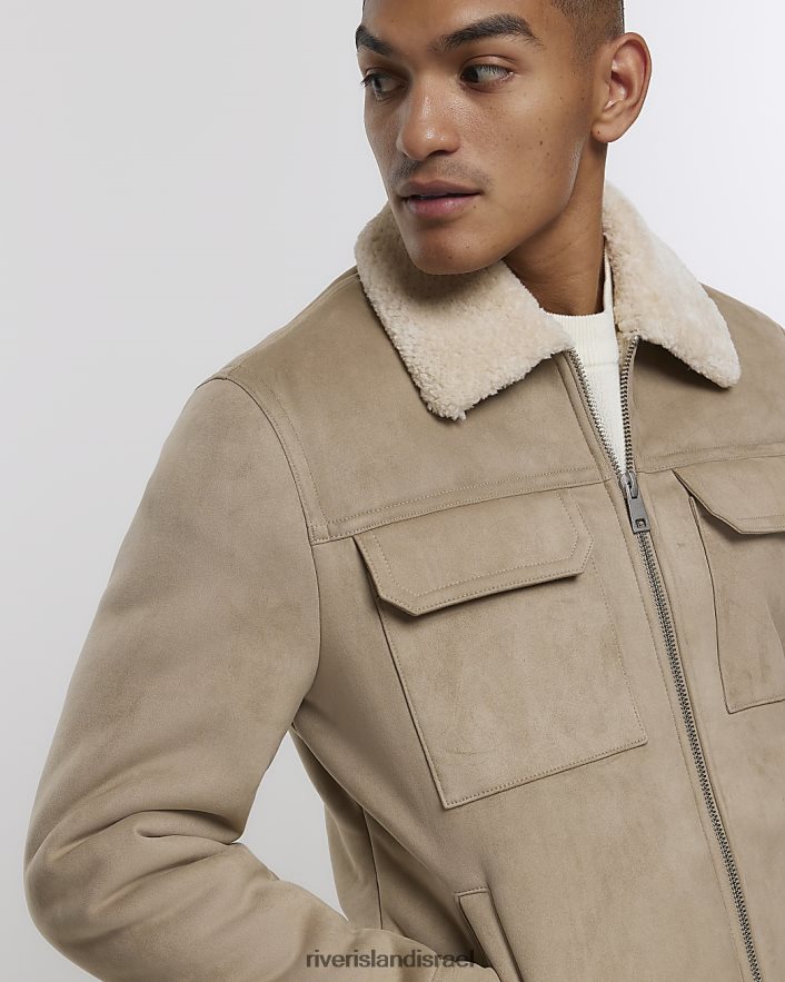 לבוש River Island ז'קט מערבי בגזרה רגילה אֶבֶן גברים BDZ4082397