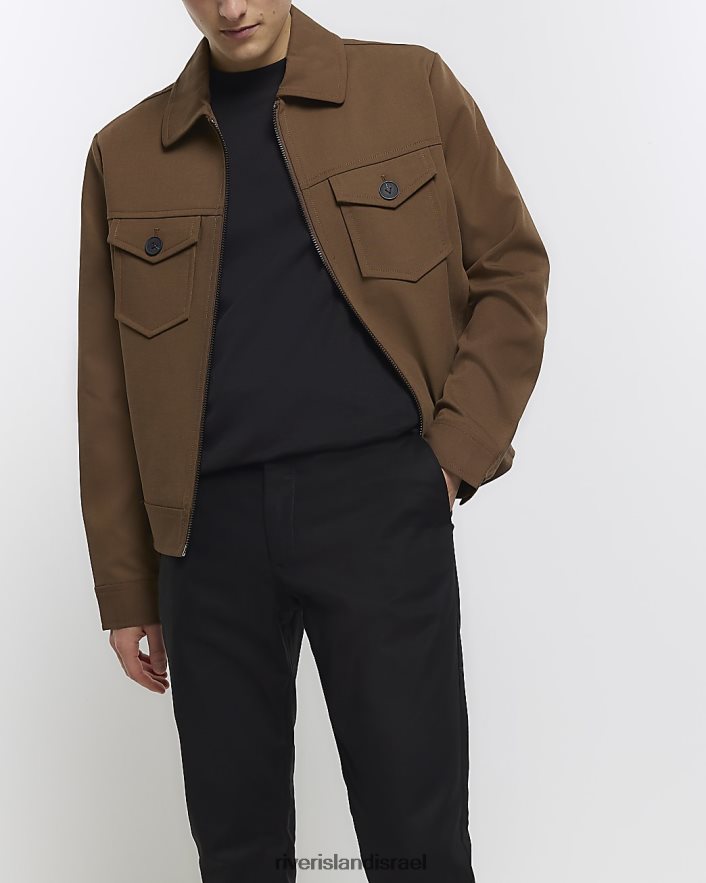 לבוש River Island מכנסי צ'ינו חכמים בגזרה דקיקה שָׁחוֹר גברים BDZ4082400