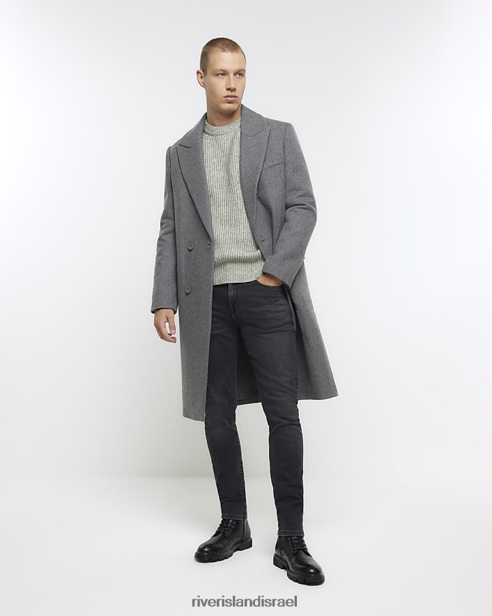 לבוש River Island מגשר צלעות רך בכושר דק ירוק גברים BDZ4082425