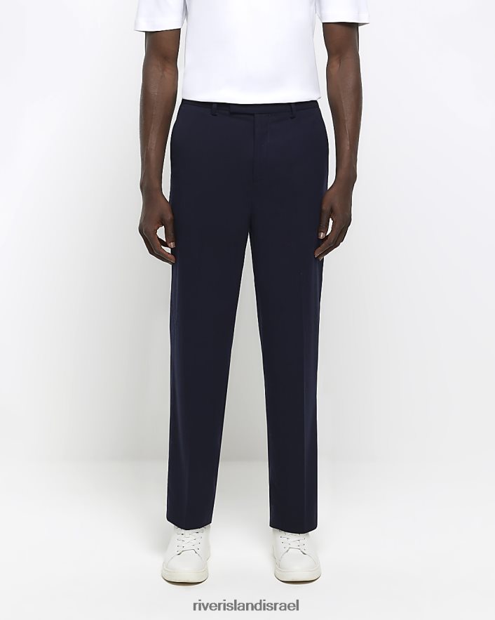 לבוש River Island מכנסיים חכמים פלנל מחודדים חיל הים גברים BDZ4082432