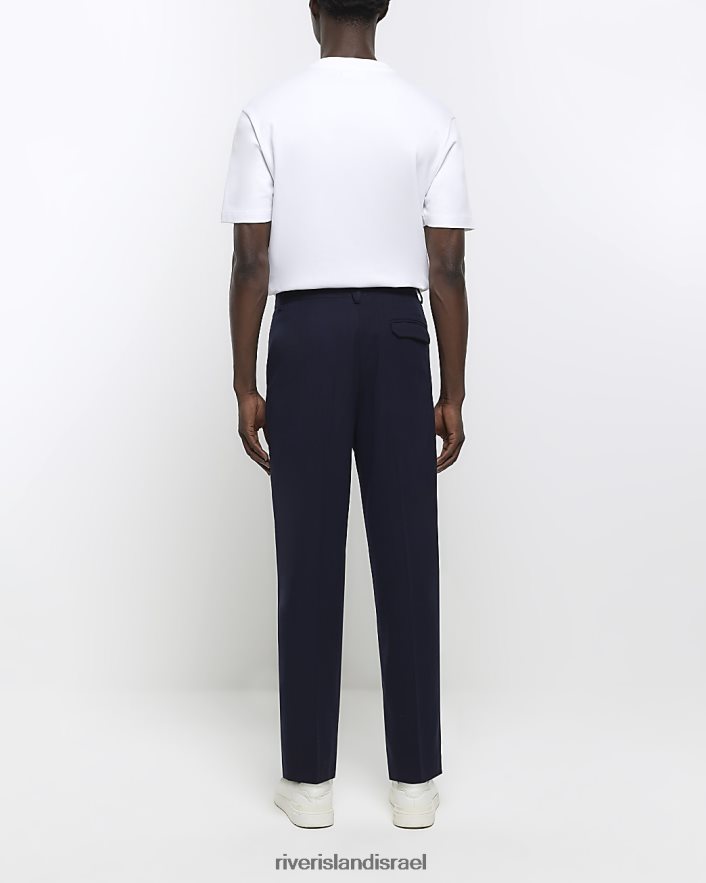 לבוש River Island מכנסיים חכמים פלנל מחודדים חיל הים גברים BDZ4082432