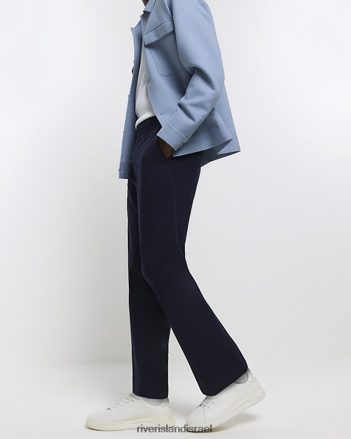 לבוש River Island מכנסיים חכמים פלנל מחודדים חיל הים גברים BDZ4082432