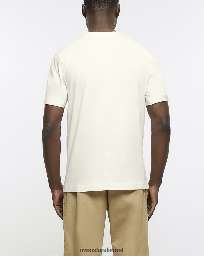 לבוש River Island חולצת טריקו בגזרה דקיקה אקרו גברים BDZ4082436