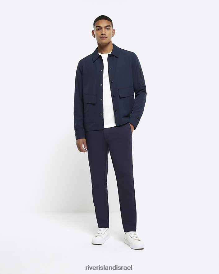 לבוש River Island חולצה טכנית בכושר רגיל חיל הים גברים BDZ4082449