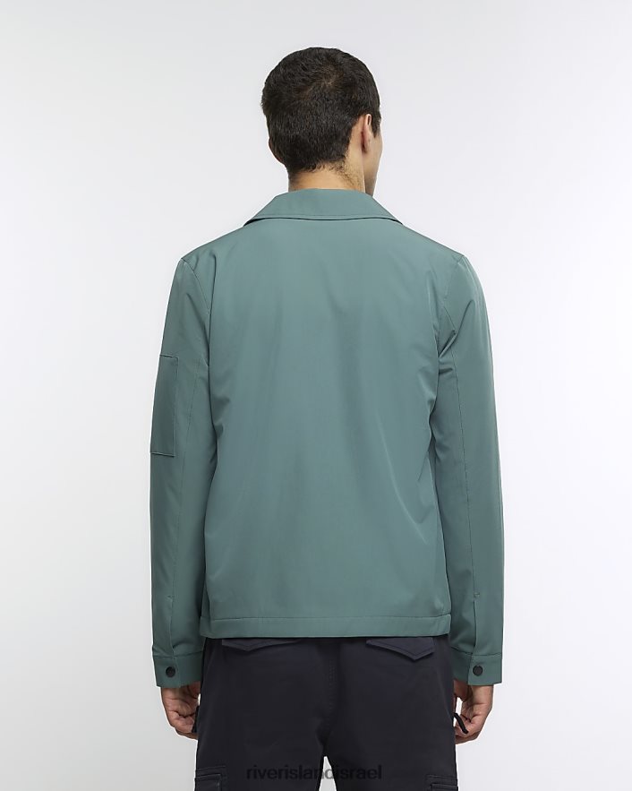 לבוש River Island חולצה טכנית בכושר רגיל ירוק גברים BDZ4082450