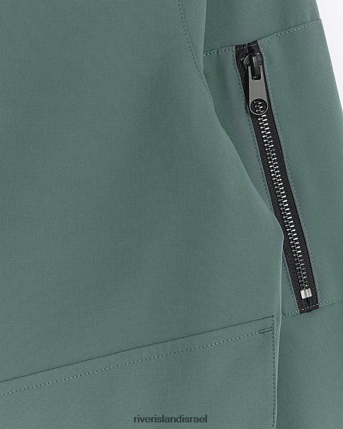 לבוש River Island חולצה טכנית בכושר רגיל ירוק גברים BDZ4082450