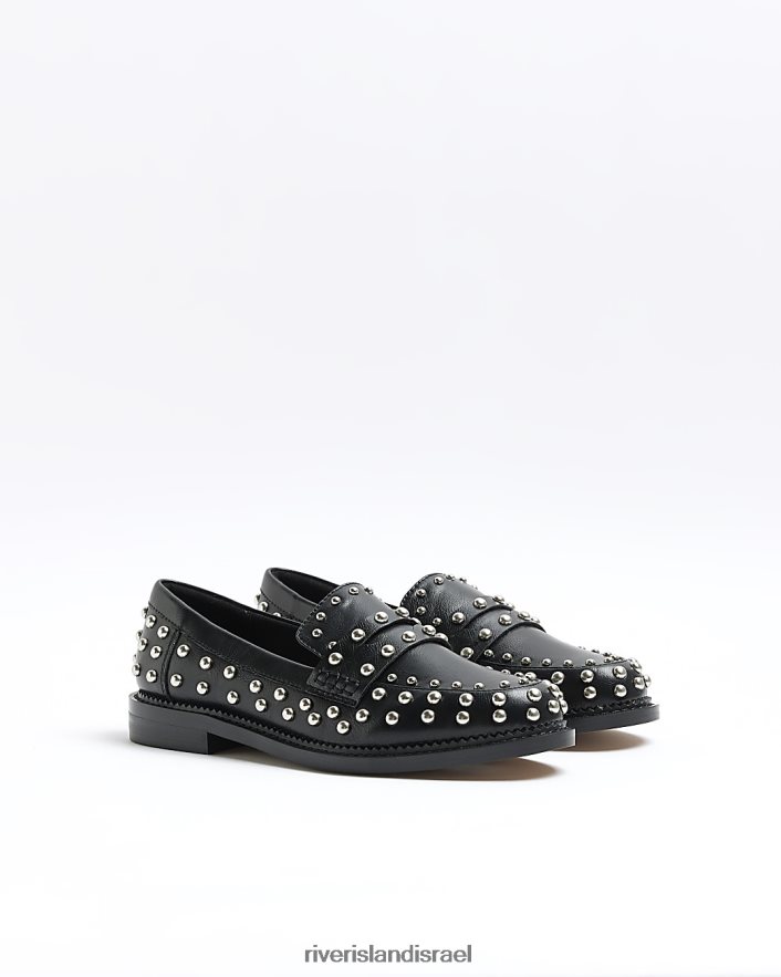 הַנעָלָה River Island נעלי בית משובצות שָׁחוֹר נשים BDZ408245
