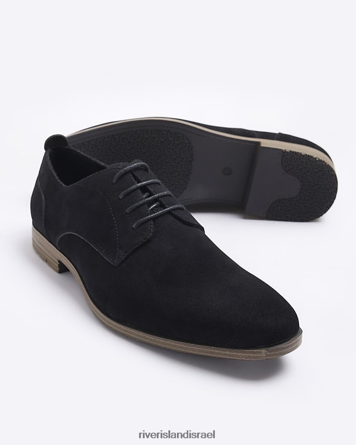 הַנעָלָה River Island נעלי דרבי זמש שָׁחוֹר גברים BDZ4082460