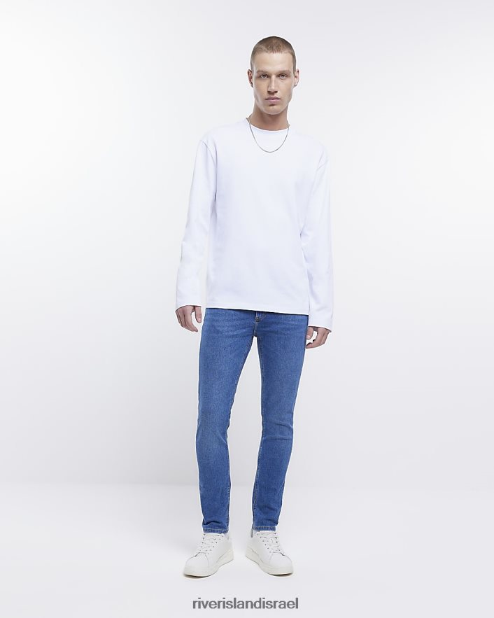 לבוש River Island ג'ינס בגזרת סקיני כְּחוֹל גברים BDZ4082464