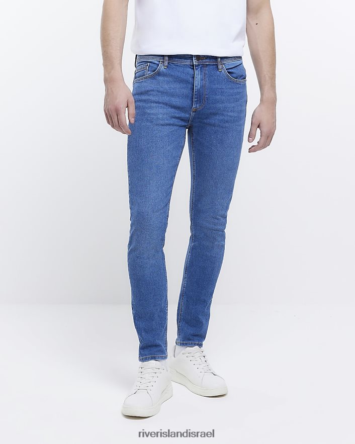 לבוש River Island ג'ינס בגזרת סקיני כְּחוֹל גברים BDZ4082464
