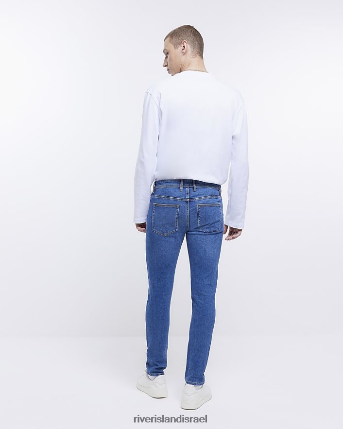 לבוש River Island ג'ינס בגזרת סקיני כְּחוֹל גברים BDZ4082464