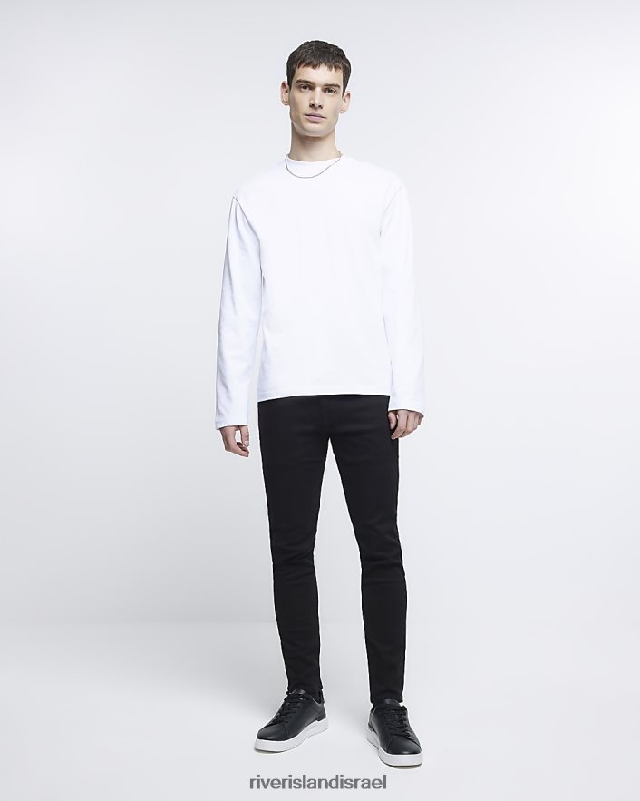 לבוש River Island ג'ינס בגזרת סקיני שָׁחוֹר גברים BDZ4082465