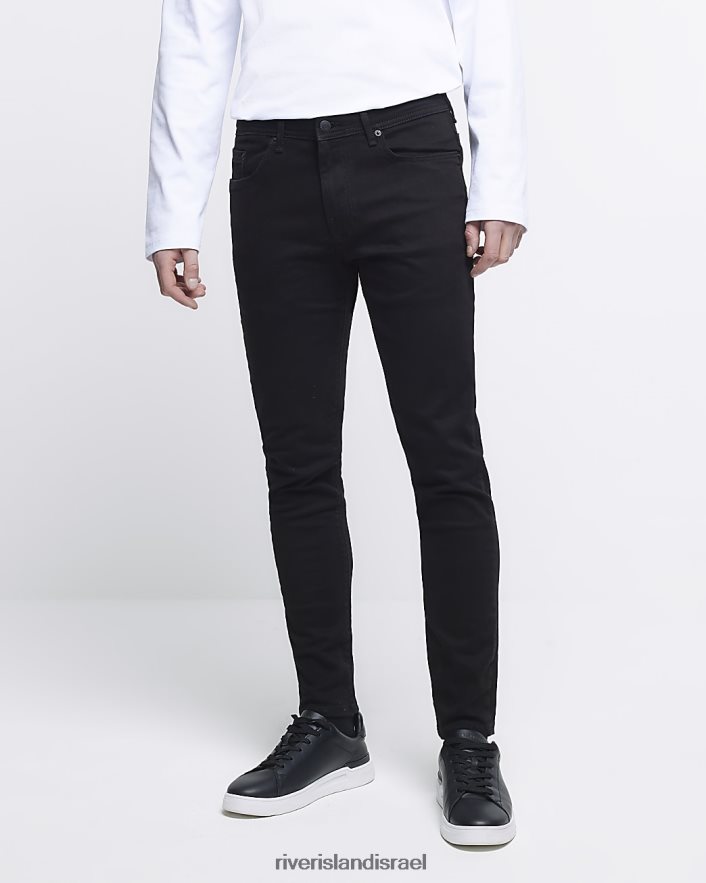 לבוש River Island ג'ינס בגזרת סקיני שָׁחוֹר גברים BDZ4082465