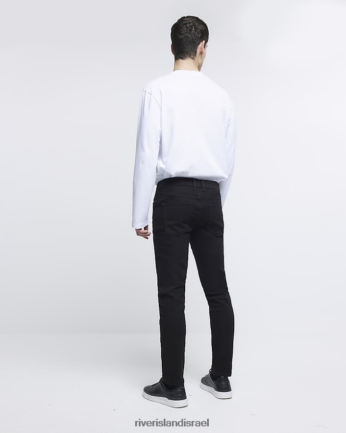 לבוש River Island ג'ינס בגזרת סקיני שָׁחוֹר גברים BDZ4082465