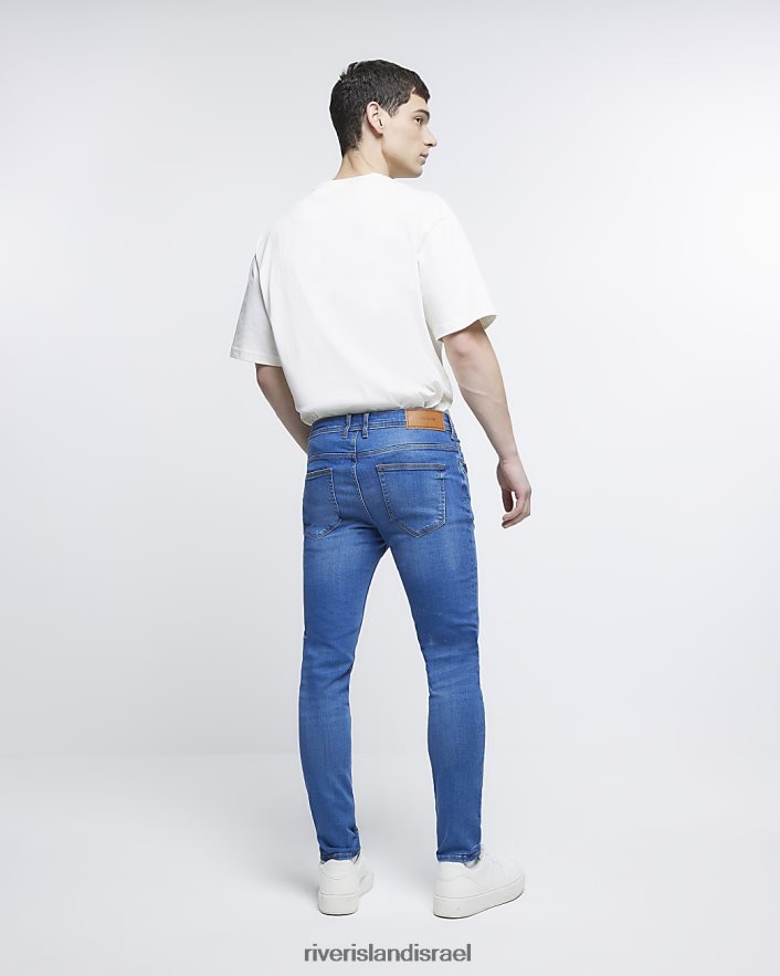 לבוש River Island ג'ינס בגזרת סקיני כְּחוֹל גברים BDZ4082466