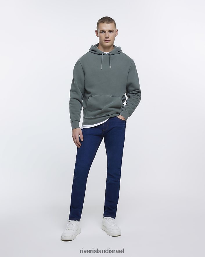 לבוש River Island ג'ינס בגזרת סקיני כחול כהה גברים BDZ4082471