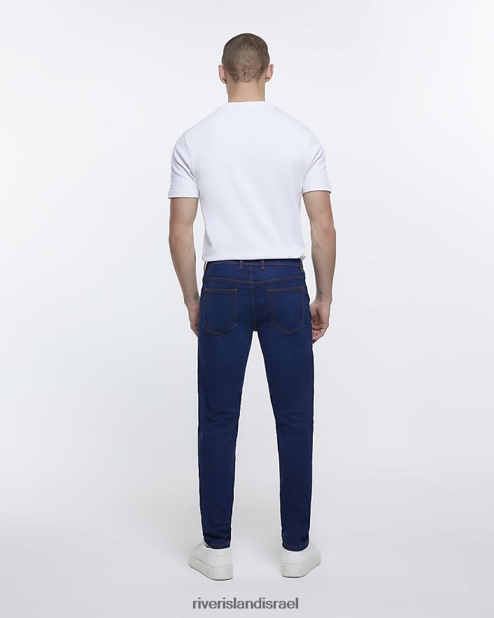 לבוש River Island ג'ינס בגזרת סקיני כחול כהה גברים BDZ4082471